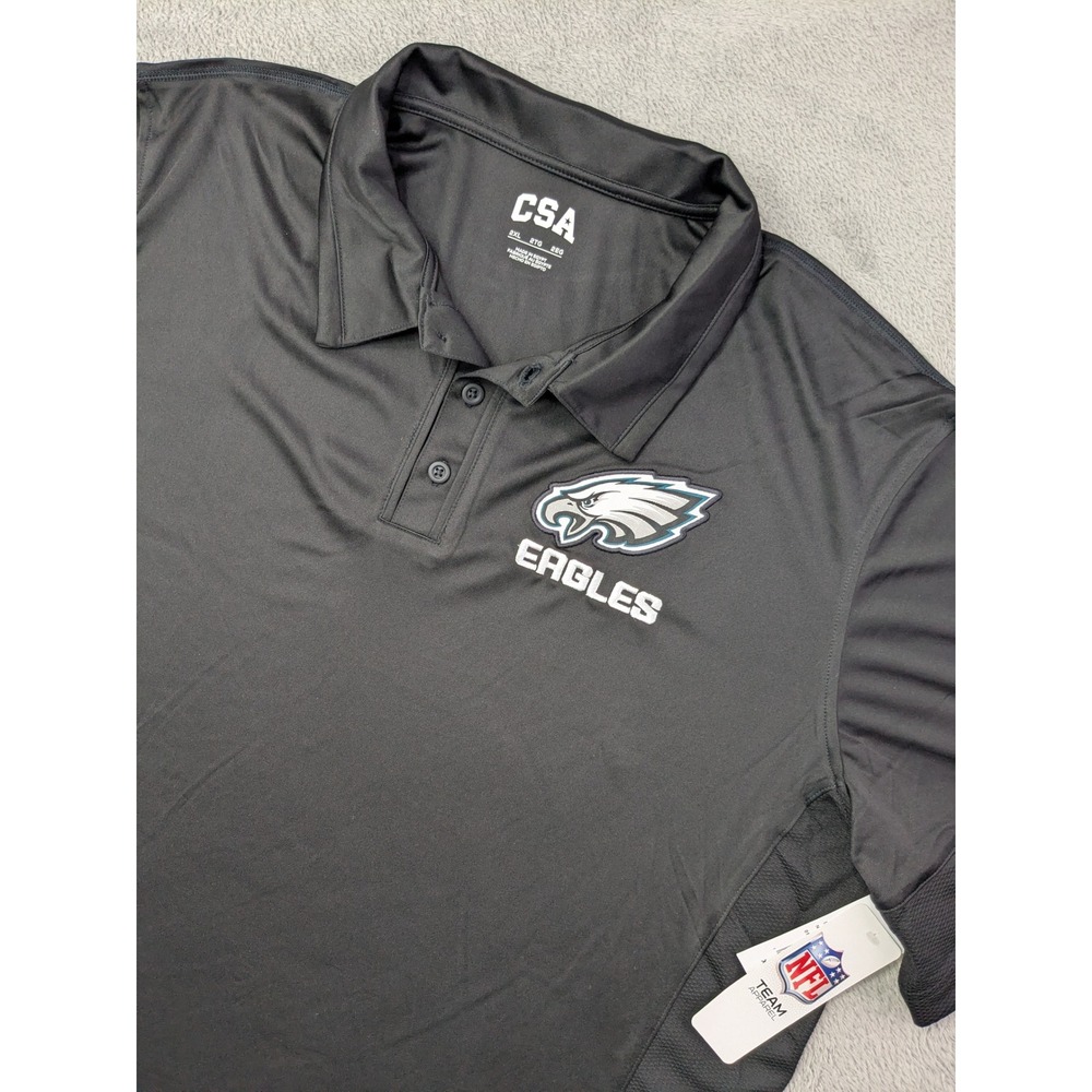 NFL Philadelphia Eagles CSA Team Link Polo Shirt Mens 2XL Black Team Apparel